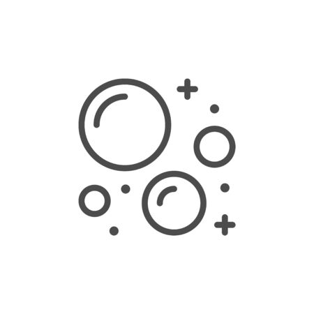 Bubbles and foam line outline icon isolated on white. Soap, shampoo, cream, mousse, gel symbol. Vector illustrationのイラスト素材