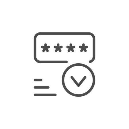 Approved security line outline iconのイラスト素材