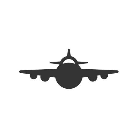 Front view plane glyph iconのイラスト素材