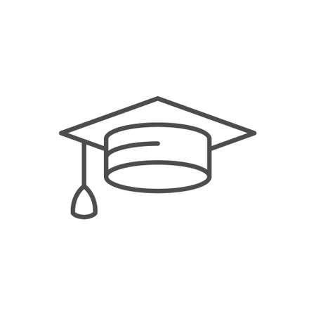 Graduation cap line outline iconのイラスト素材