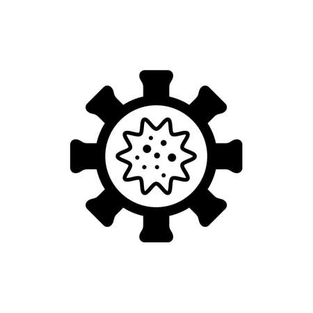 Virus or bacteria glyph iconのイラスト素材