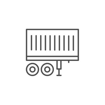 Container trailer line outline iconのイラスト素材
