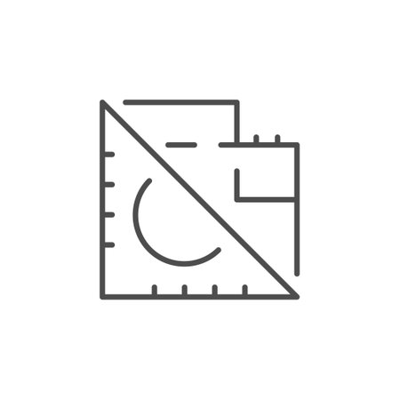 Architectural blueprint line outline iconのイラスト素材