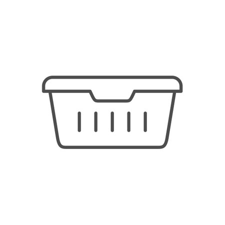 Food container line outline iconのイラスト素材
