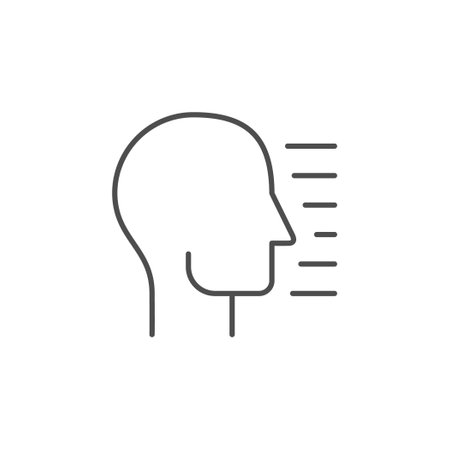 Face recognition line outline iconのイラスト素材