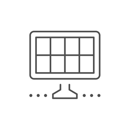 Solar panel line outline iconのイラスト素材