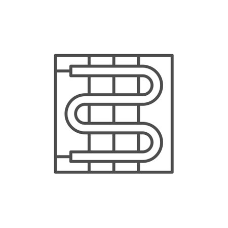 Electric warm floor line iconのイラスト素材