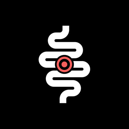 Intestines ache or problem glyph iconのイラスト素材