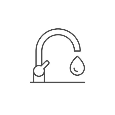 Tap or faucet line outline iconのイラスト素材