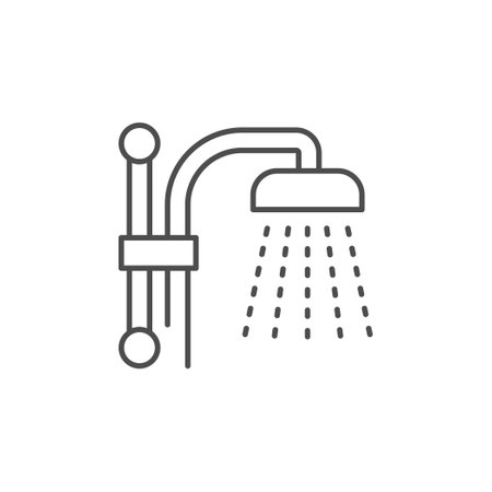 Shower line icon or bath conceptのイラスト素材