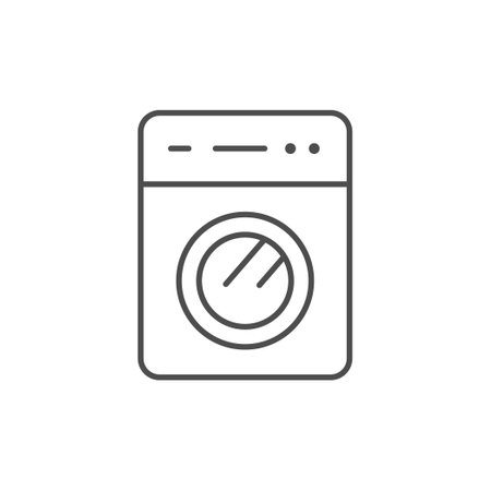 Washing machine line outline iconのイラスト素材