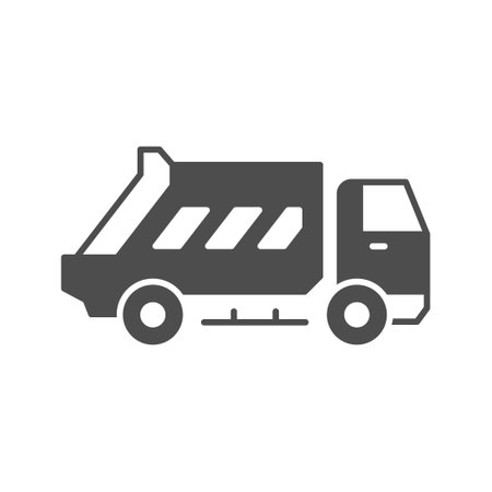 Garbage truck glyph icon or urban service carのイラスト素材
