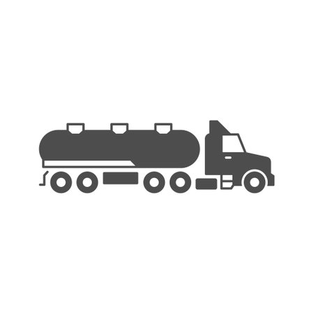 Tanker trailer truck glyph iconのイラスト素材