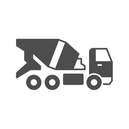 Concrete mixer truck glyph iconのイラスト素材