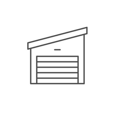 Car garage line outline iconのイラスト素材