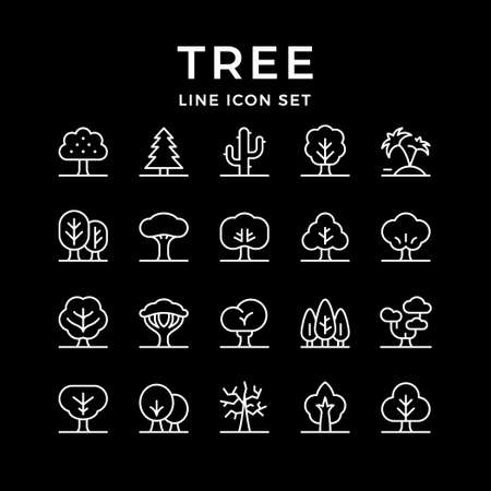 Set line icons of treeのイラスト素材