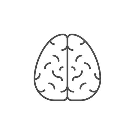 Human brain line outline iconのイラスト素材