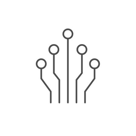 Circuit board line outline iconのイラスト素材