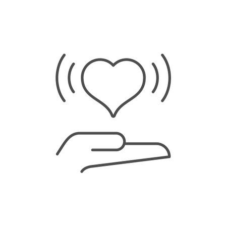 Giving love line outline iconのイラスト素材
