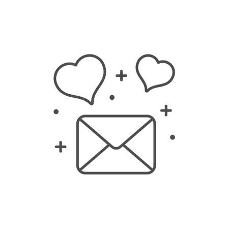 Romantic message line outline iconのイラスト素材