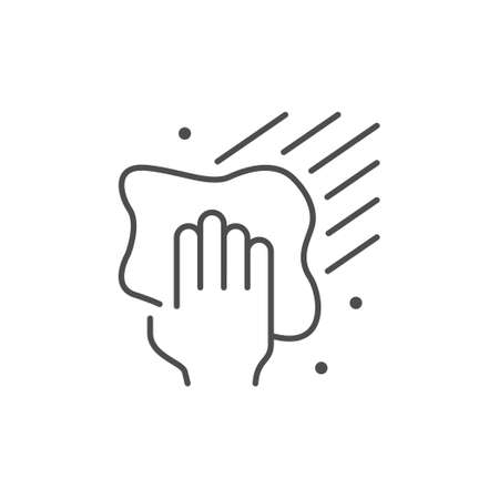 Rag wiping line outline icon isolated on whiteのイラスト素材