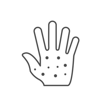 Skin rash line outline iconのイラスト素材