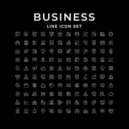 Set line icons of businessのイラスト素材
