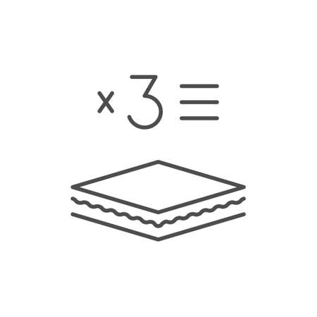 Multilayer material line outline icon isolated on whiteのイラスト素材