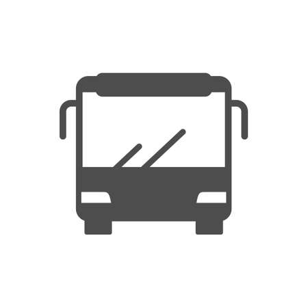 Bus glyph icon or public transport conceptのイラスト素材