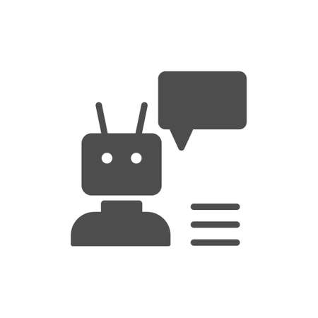 Chat bot or robot glyph iconのイラスト素材