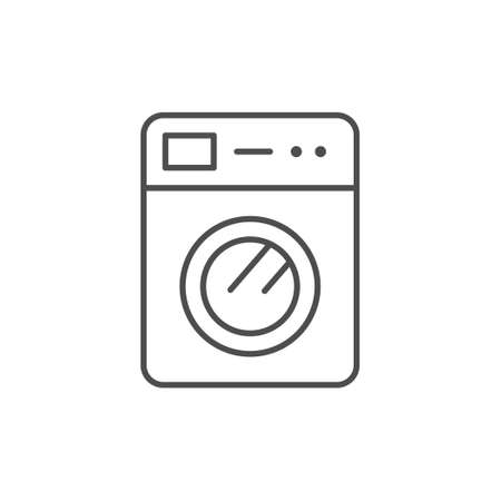 Washing machine line outline iconのイラスト素材
