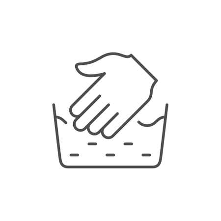 Hand clothes washing line outline iconのイラスト素材