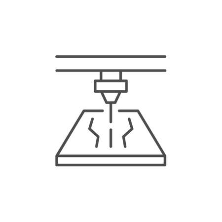 CNC cutting line outline icon