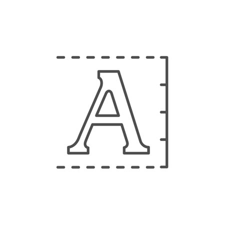 Lettering or letter line outline iconのイラスト素材