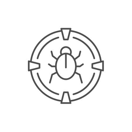 Bug hunting line outline iconのイラスト素材