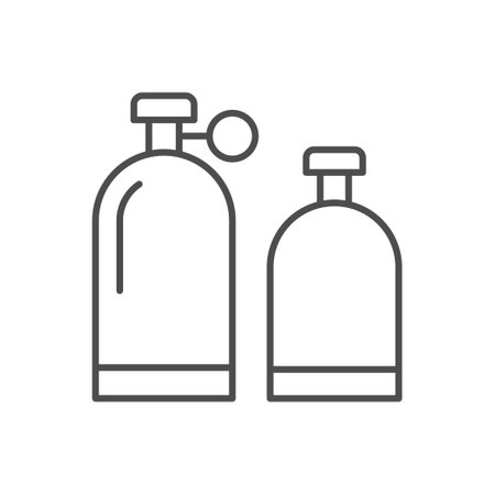 Gas cylinders line outline iconのイラスト素材