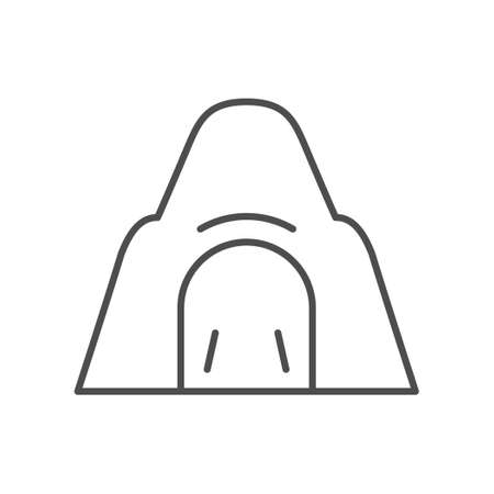 Mining pit line outline iconのイラスト素材