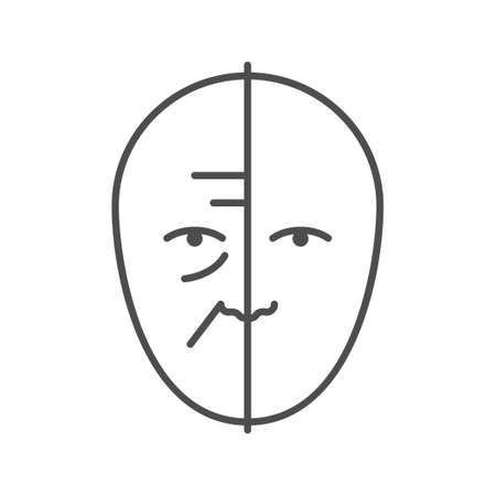 Rejuvenation process line outline icon isolated on whiteのイラスト素材