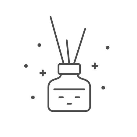 Aromatherapy sticks line outline icon isolated on whiteのイラスト素材