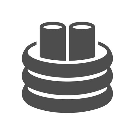 Electric cable corrugation glyph iconのイラスト素材