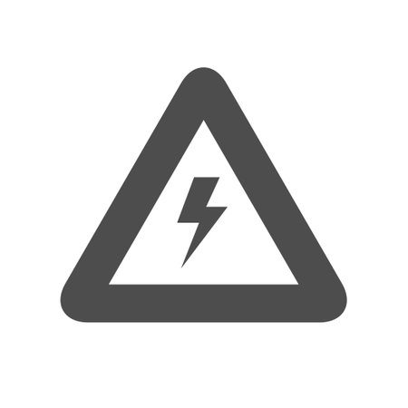 Triangular electricity warning glyph iconのイラスト素材
