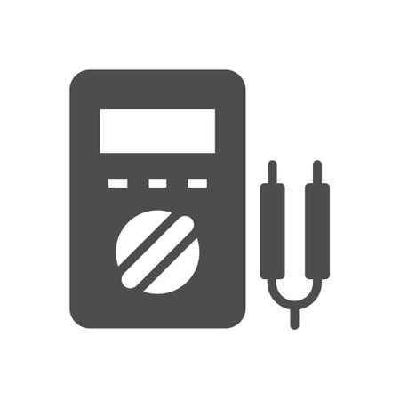 Electric multimeter tool glyph iconのイラスト素材