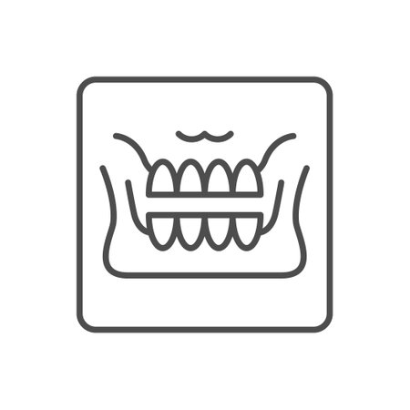 Dental scanning line outline iconのイラスト素材