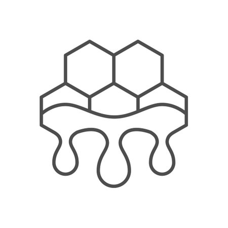 Honeycomb with honey line iconのイラスト素材