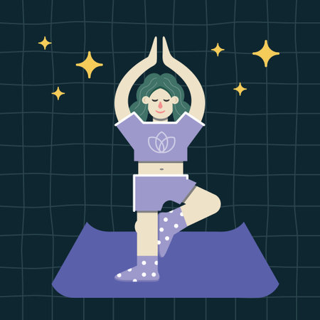 Home yoga or meditation conceptのイラスト素材