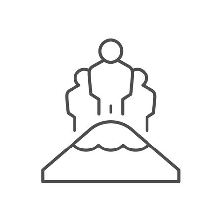 Leader and team line iconのイラスト素材