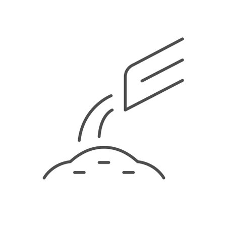 Concrete pouring line outline iconのイラスト素材