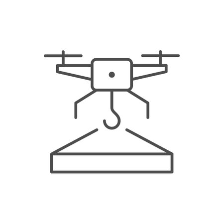 Delivery by drone line iconのイラスト素材