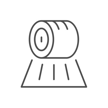 Hay roll line outline iconのイラスト素材