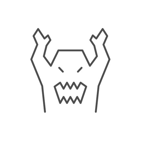 Monster or phobia line iconのイラスト素材